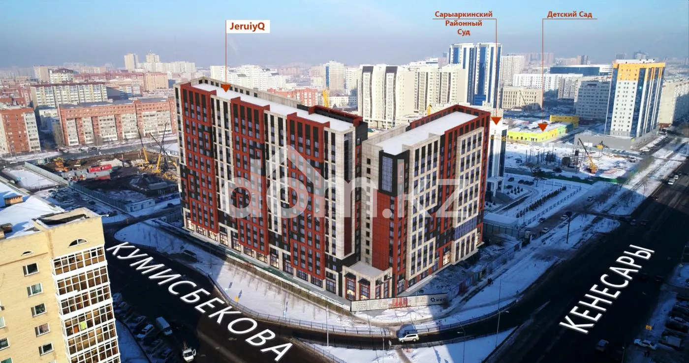 ᐉ Продажа 1-комнатной квартиры в ЖК Жеруйык, 36.5 м², г. Астана,  Сарыаркинский район, ул. Кумисбекова (Культурная), 2 — купить по цене  23500000 ₸